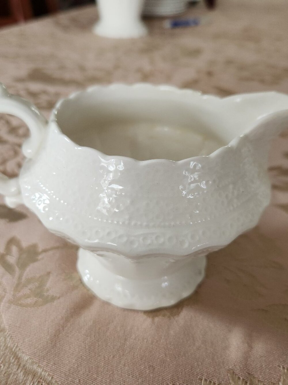 Spode Jewel Copeland Creamer Dish England ca. 1930-1950 REGNo 70392 White Ivory